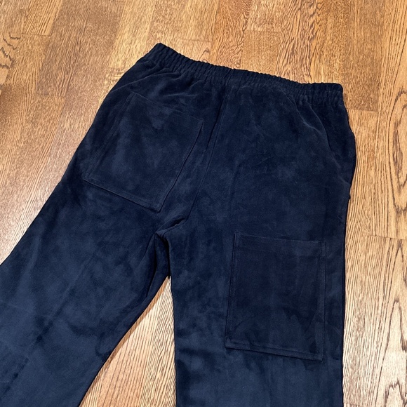 Tibi Ultrasuede Scottie Jogger Navy Blue Straight Relaxed Pants Womens Small - Picture 4 of 9